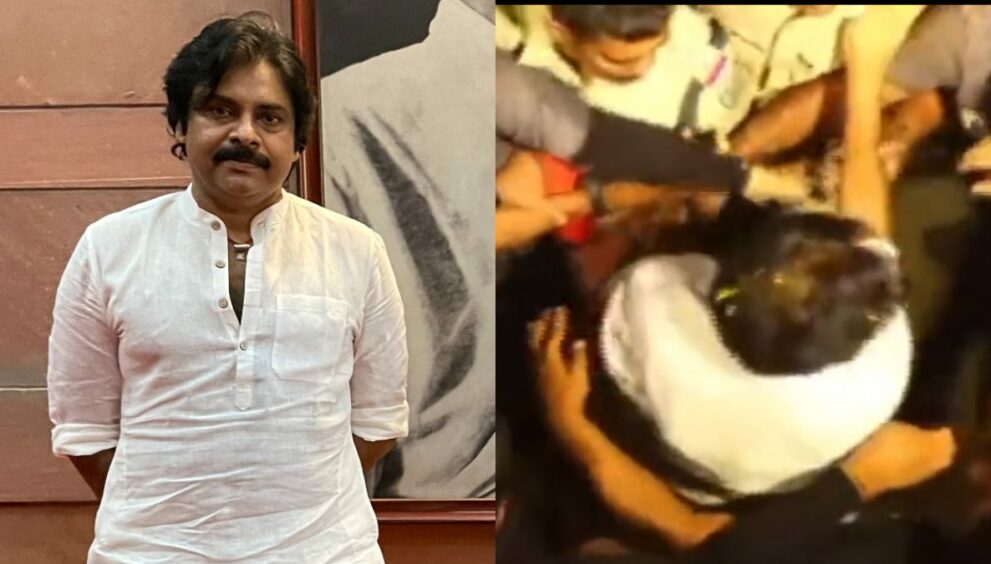 Telugu Star Pawan Kalyan Saves Police Officer From Getting Trampled By Mob, Video Goes Viral